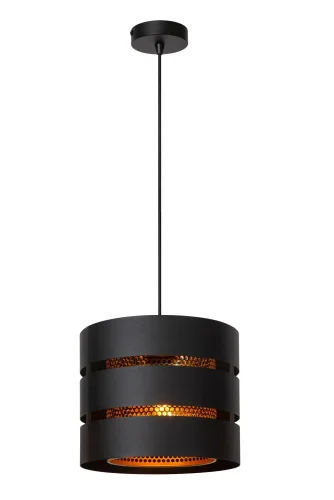 Светильник подвесной Rosas 21433/01/30 Lucide чёрный 1 лампа, основание чёрное в стиле лофт винтаж 